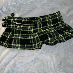 Green and black Lip Service skirt